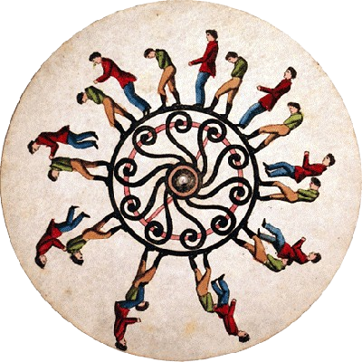 Phenakistoscope animation example, symmetrical rotating art