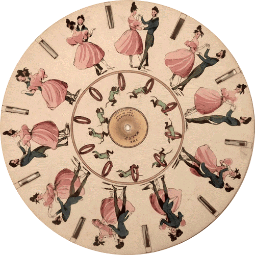 Phenakistoscope template example 14, mirror symmetry animation